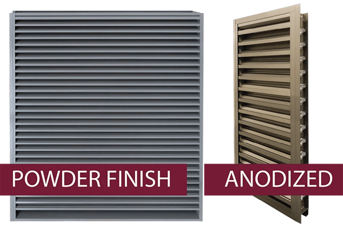 Powder paint finish versus anodized finish