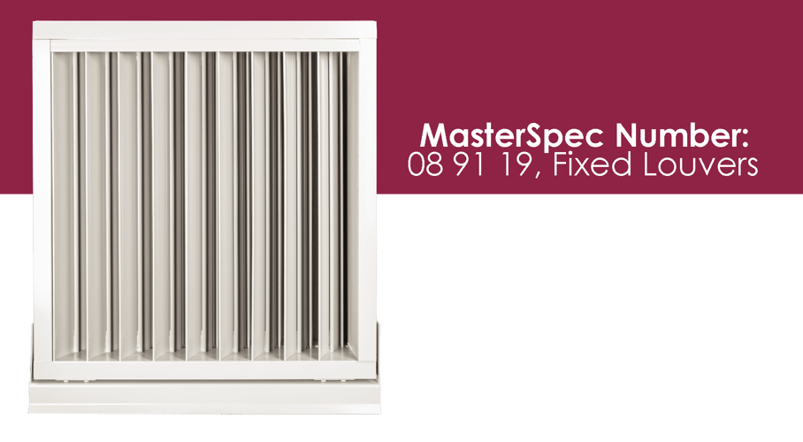 A louver beside the MasterSpec number for fixed louvers