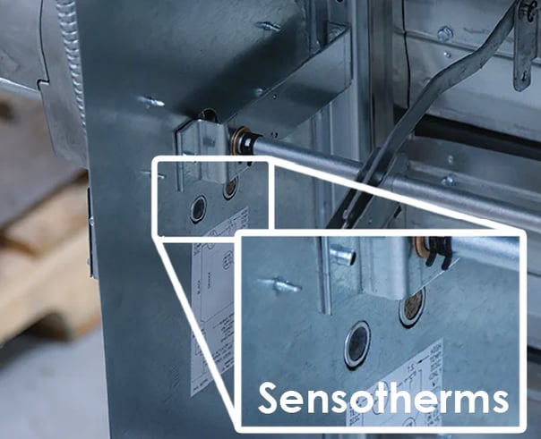 Sensotherms on a combination fire-smoke damper