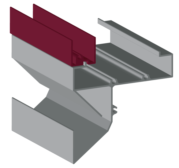 Detail of a glazing frame adapter