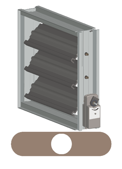 Illustration of a modulating damper that is partially open