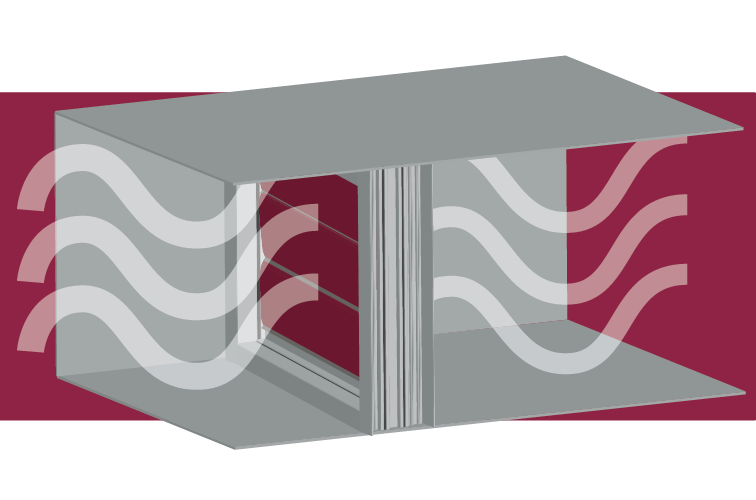 Illustration of air leaking through a closed damper