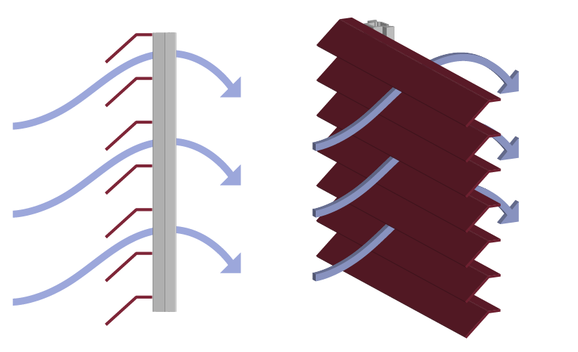 Illustration of an architectural louver with passive ventilation
