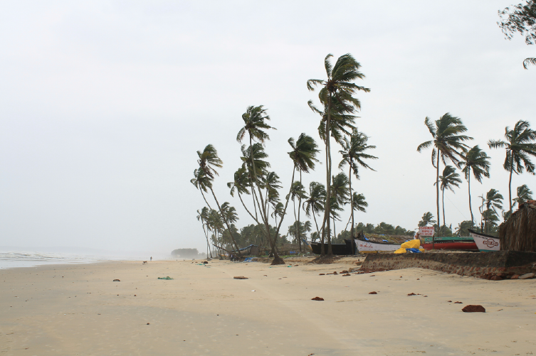 A beach on a cloudy day