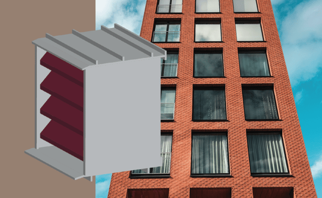 Illustration of a brick vent beside a building