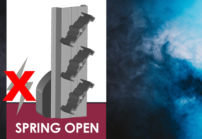 A control damper set to spring open when smoke is detected