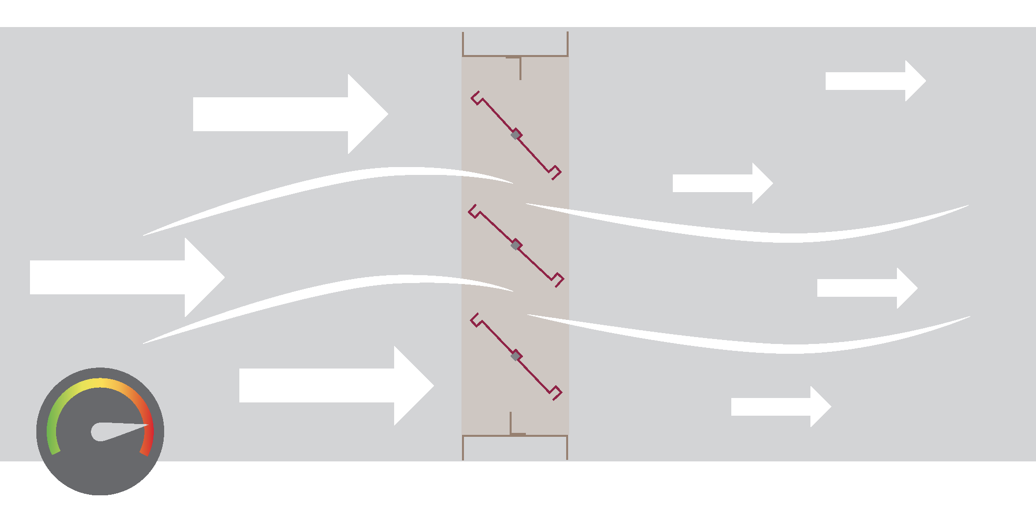 Illustration of air passing through a control damper