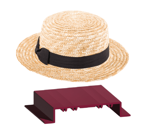 A boater hat compared to a hat-shaped frame