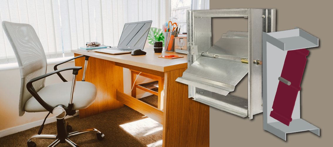 Balance dampers in an office on a sunny day