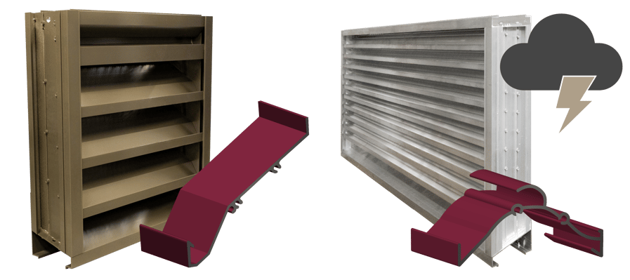 A drainable louver and a severe weather louver
