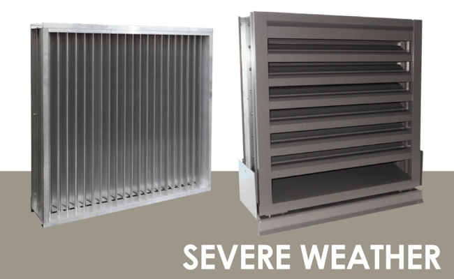 A hurricane louver and a wind driven rain louver