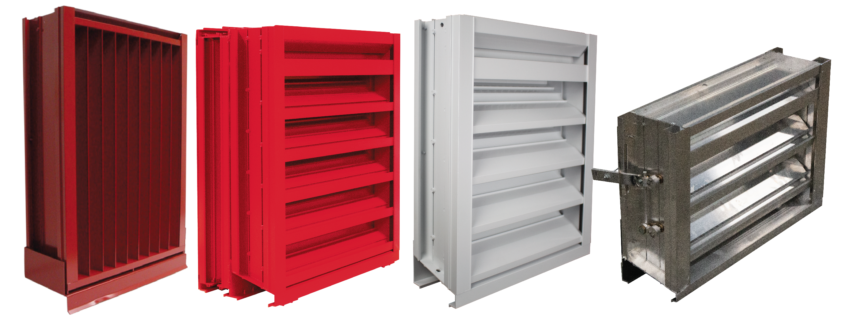 Four louvers in a row