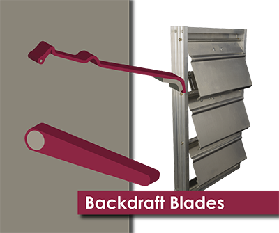 A backdraft damper and backdraft blades for single direction airflow