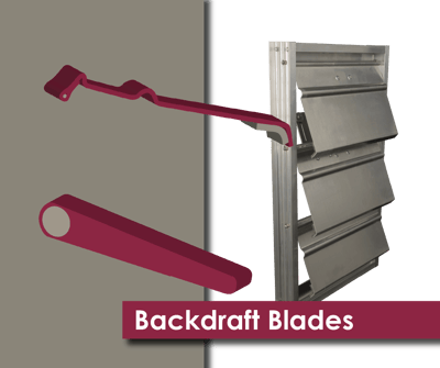 A backdraft damper and backdraft blades for single direction airflow