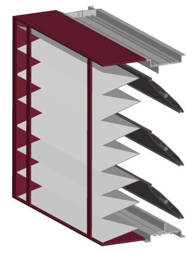 Illustration of a louver with a filter rack installed