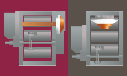 Two smoke dampers with smoke detectors