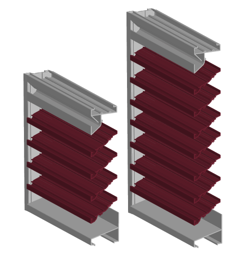 One short louver and one tall louver