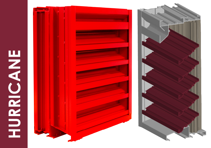 Two hurricane louvers