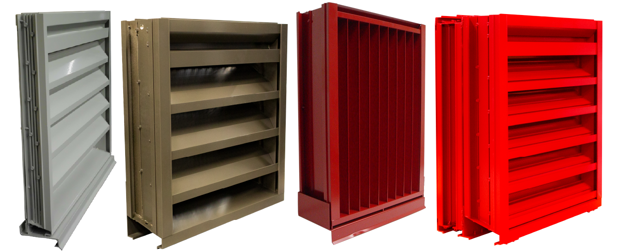 Four louvers in a row