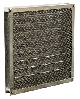 Screens are typically installed on the back of the louver
