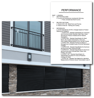 Louver specifications and the Performance section