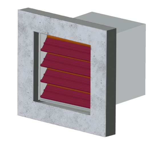 Illustration of a damper installed in an opening