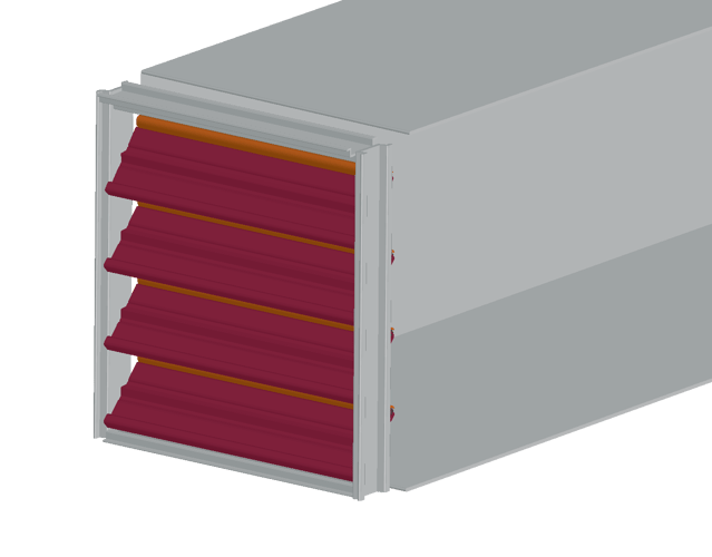 Illustration of a damper installed on a duct opening