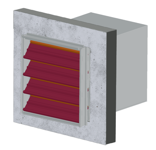 Illustration of damper installed out of barrier