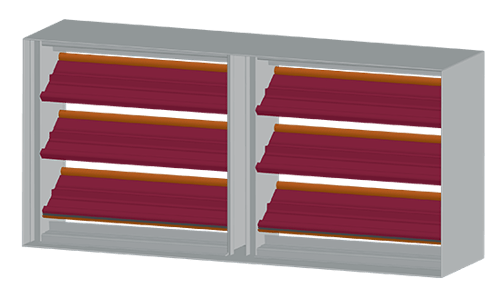 Two damper panels connected horizontally