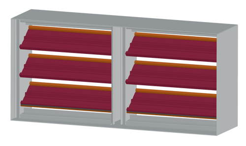 A horizontal multi-damper assembly
