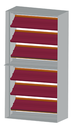 A vertical multi-damper assembly