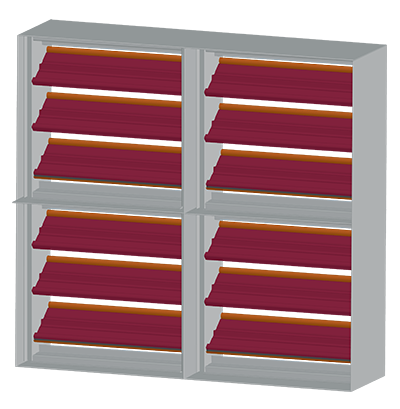 A 2x2 mutli-damper assembly