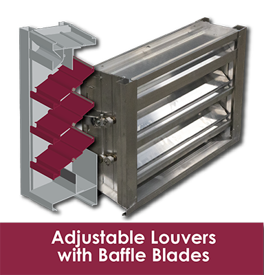 Adjustable and combination adjustable louvers with baffle blades strike a balance between protection and air performance.