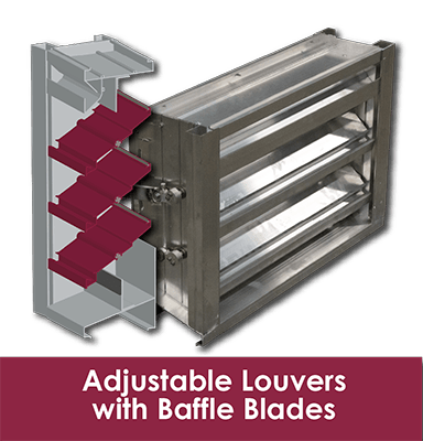 Adjustable and combination adjustable louvers with baffle blades strike a balance between protection and air performance.