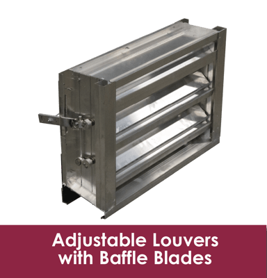 Adjustable and combination adjustable louvers with baffle blades strike a balance between protection and air performance.