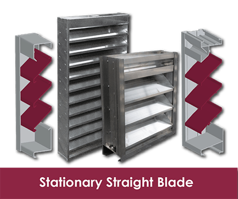 Straight blade stationary louvers, best used for ventilation