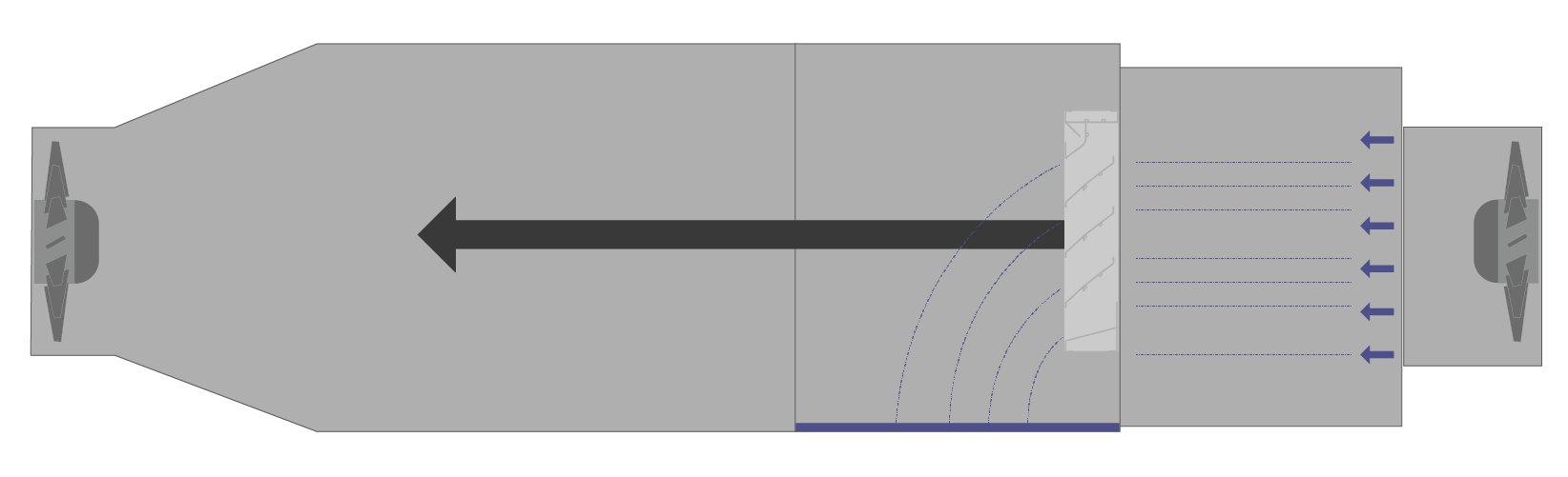 Illustration of the wind driven rain testing chamber