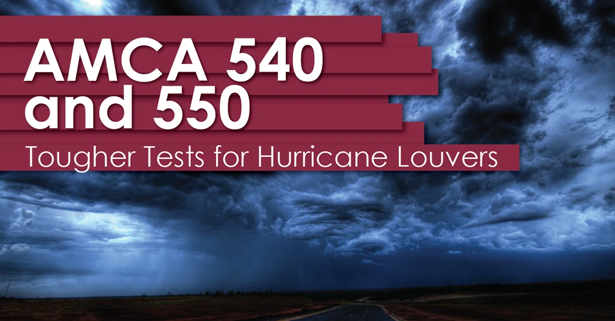 AMCA 540 and AMCA 550, Test Standards for Hurricane Louvers
